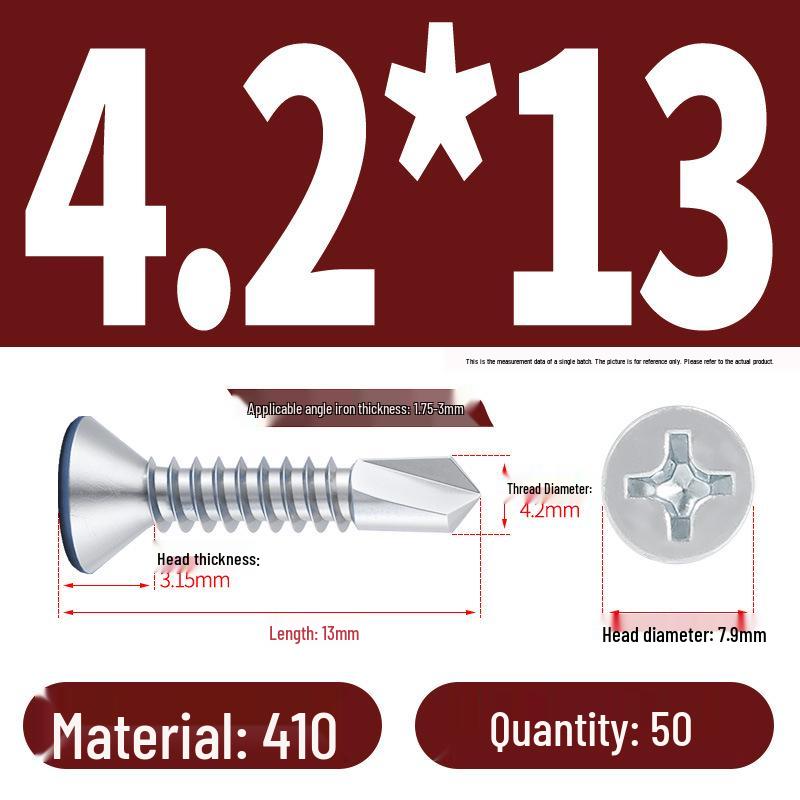 

Винты с плоской головкой, из нержавеющей стали, с синим цинковым покрытием, самосверлящие и самонарезающие M3.9-M5.5