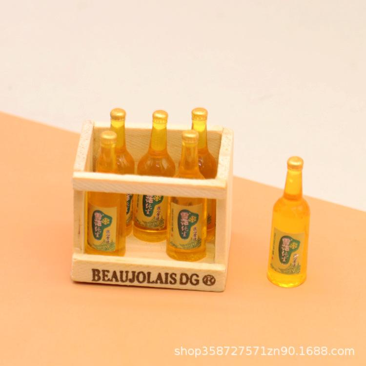 Japanese Dollhouse Beer Frame Drink Basket Model Miniature Accessories Shooting Props Ornament Toys