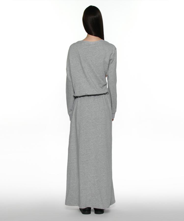 Partimento Woman Pwc Asymmetrical Drawstring Maxi Dress_Melange