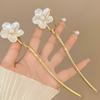 New Chinese Style Hibiscus Hairpin Flower Hair Accessories For Women Fashion Alloy Hair Clip Bridal Hair Sticks