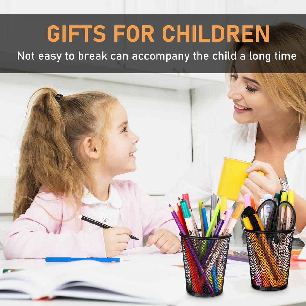 Oneant 12Pcs Black Pen Holder For Desk Pencil Holder Metal Mesh Pen Pot For Office Home Classroom Stationary Supplies