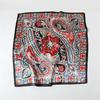 Elegant celebrity style leaf pattern printing large square scarf sunscreen silk scarf travel shawl versatile generous scarf 91cm