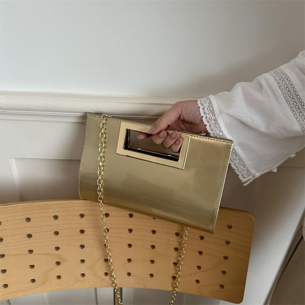 Metallic PU Leather Crossbody Bags Elegant Chain Shoulder Bag Gift Women Evening Clutch Bag Daily