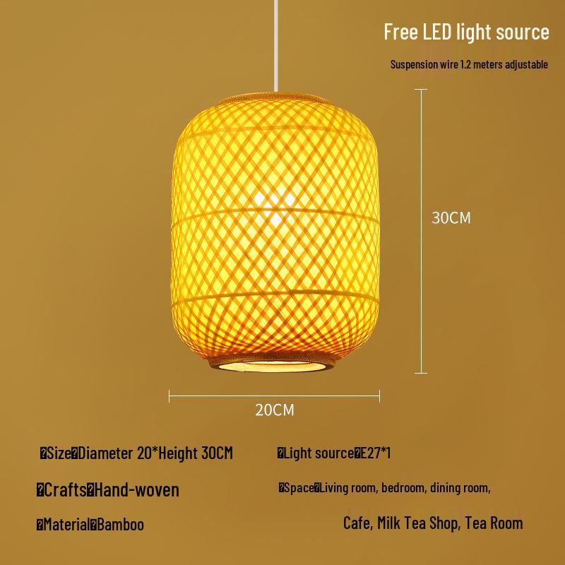 Retro Bamboo Woven Lantern Chandelier - Chinese Hot Pot & Restaurant Outdoor Decor