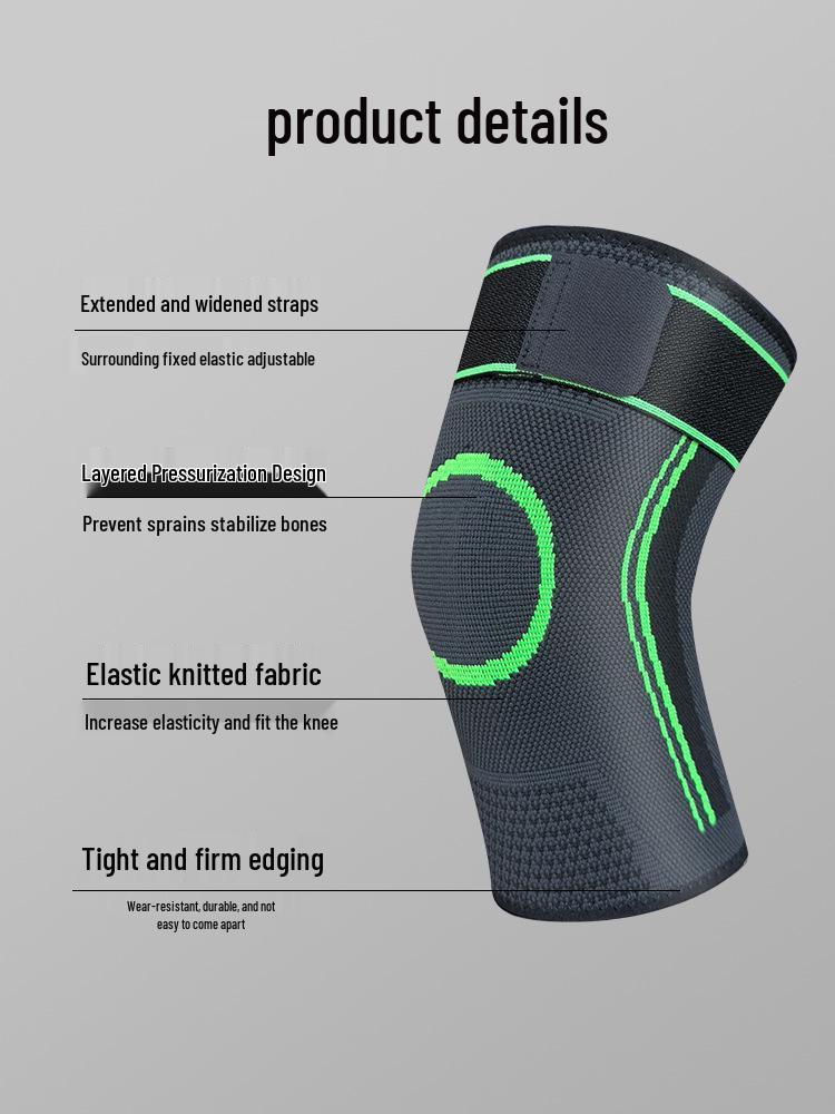 Anti-Slip Sports Knee Pads with Straps - Compression Support for Basketball, Running, Climbing, and Outdoor Activities