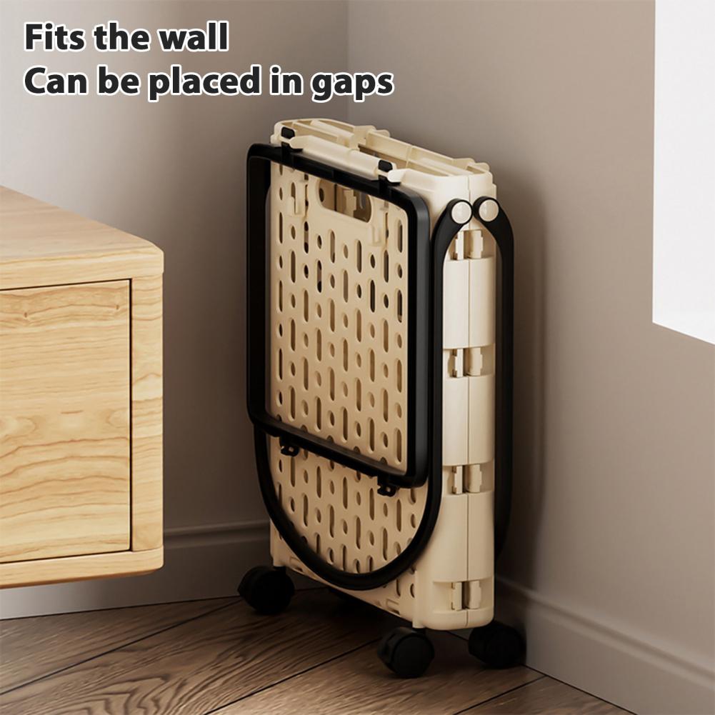 Folding Shopping Cart Collapsible Utility Cart with 360-Degree Swivel Wheels Lightweight Foldable Rolling Cart with Hooks