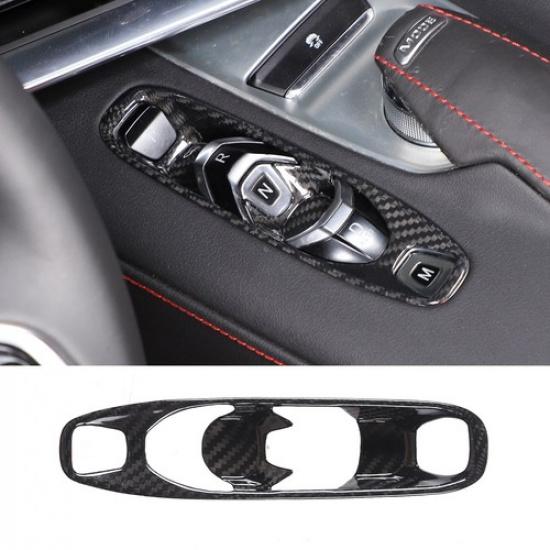 Dry Carbon Center Console Gear Position Frame Trim Cover For Corvette C8 -24
