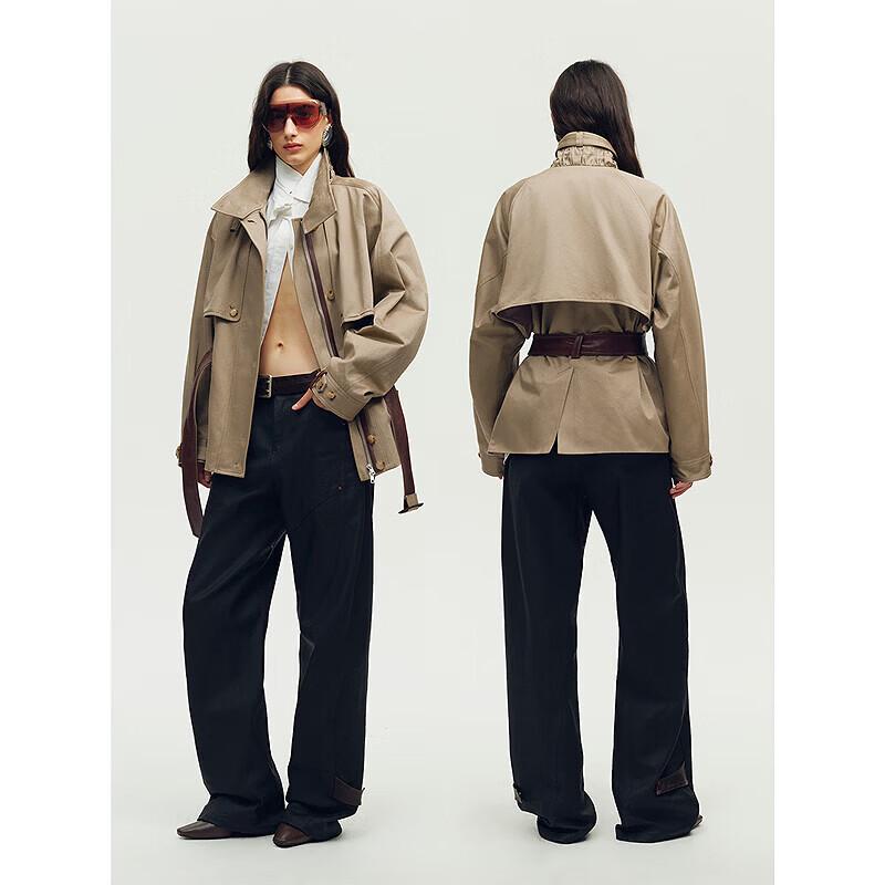 Fu Zhi'en Vintage Relaxed Workwear Short Trench Coat