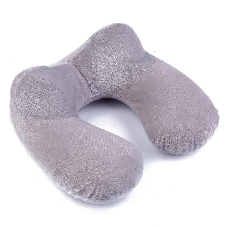Inflatable Neck Pillow 4 Colors Comfortable Pillow for Sleep Travel Accessories for Airplane U-Shape Home Textile