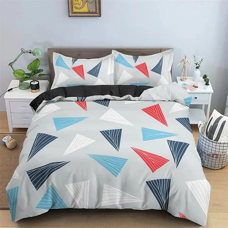 Nordic Geometric Duvet Cover Abstract Bedding Set Single King for Teen Adults Room Decor Microfiber Comforter Cover Pillowcases