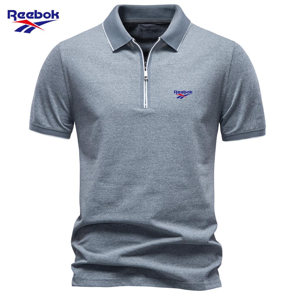 

Reebok 2026 Весна-Літо Нова Вишивка Водолазка на Блискавці Поло Сорочка Бізнес Кежуал Чоловіча Короткорукавна Поло Сорочка для Чоловіків M