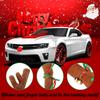 Christmas Car Decoration Reindeer Antlers Kit with Red Nose and Bell Navidad Rudolph Accessory Christmas Holiday Atmosphere Gift
