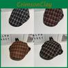 Flat Plaid Vintage Cap Breathable Polyester Beret For Casual And Office Wear