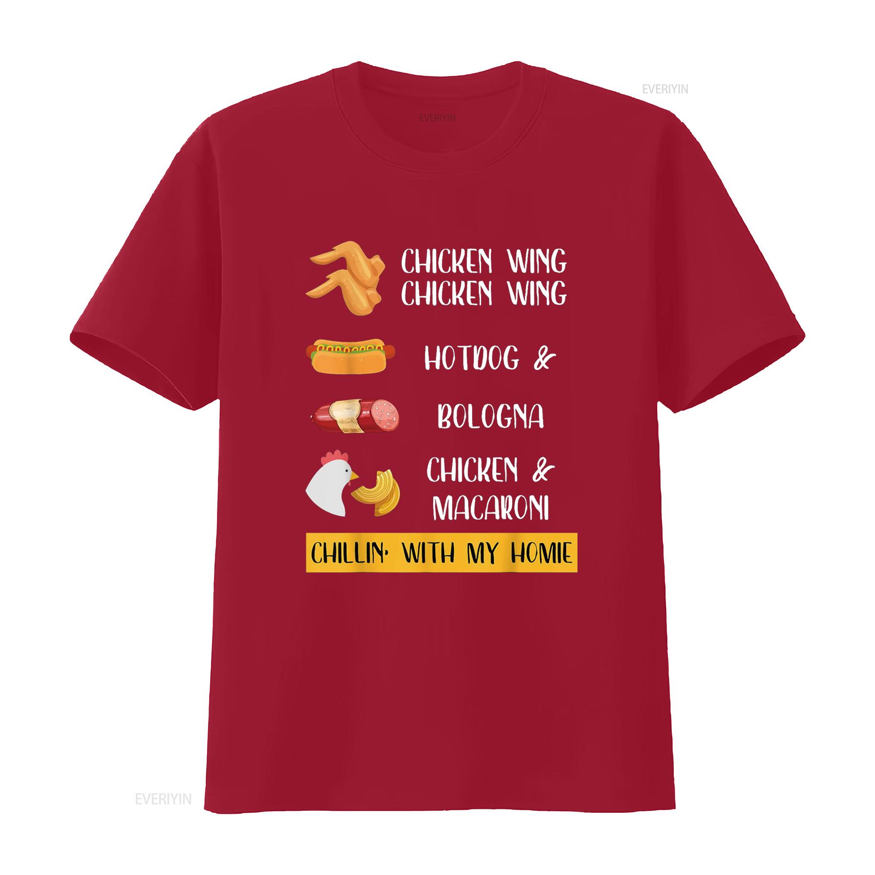 

Chicken Wing Hotdog and Bologna T Shirt Kids Men vintage Washed graphic streetwear Versatile Top For Everyday Wear Unisex S