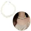 Natural Freshwater Pearl Necklace Multilayer Beaded Choker Necklace Collarbone Chain Elegant Jewelry Gift for Women Girl