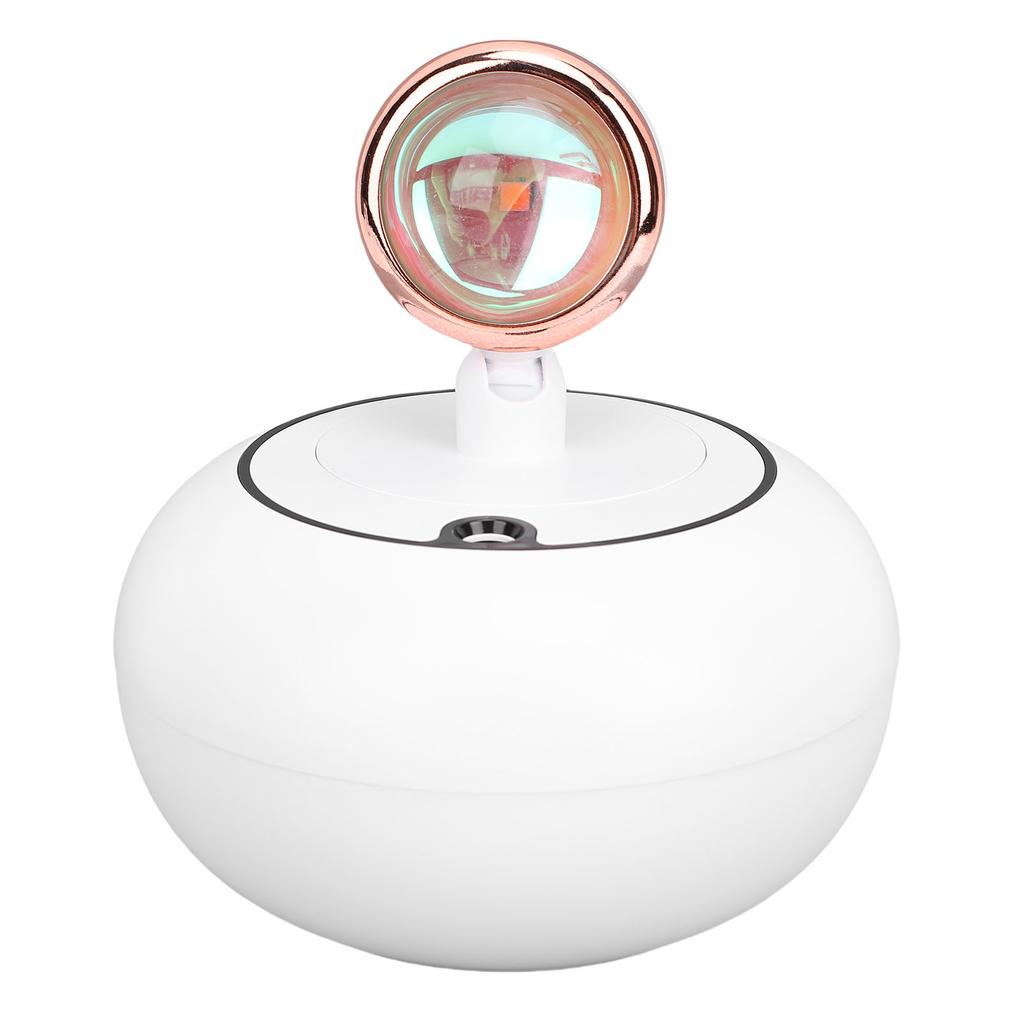 Air Humidifier with Sunset Lamp Water Replenishment USB Powered Desktop Humidifier for Home and Car White