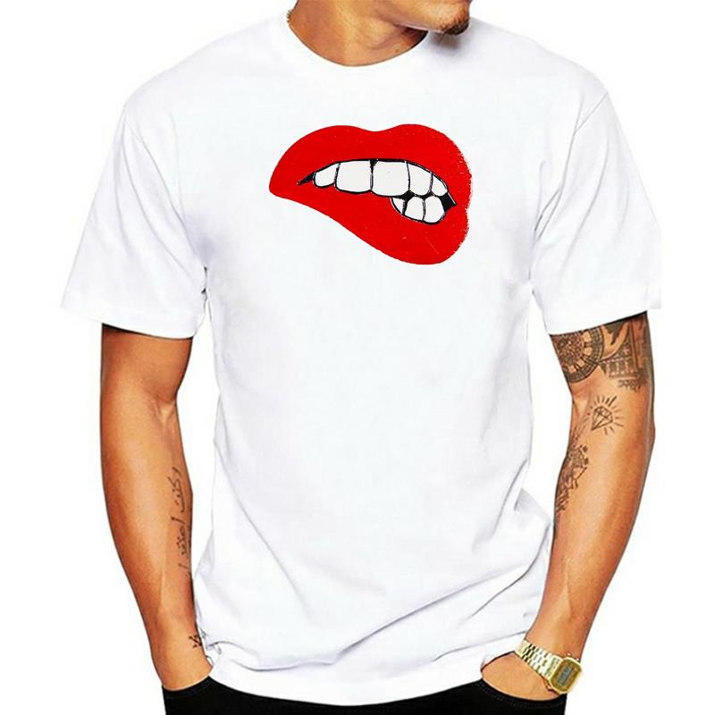 t shirt man beach tees Ladies black fit T-shirt with Red glitter lips Amazing! humor t-shirt ca