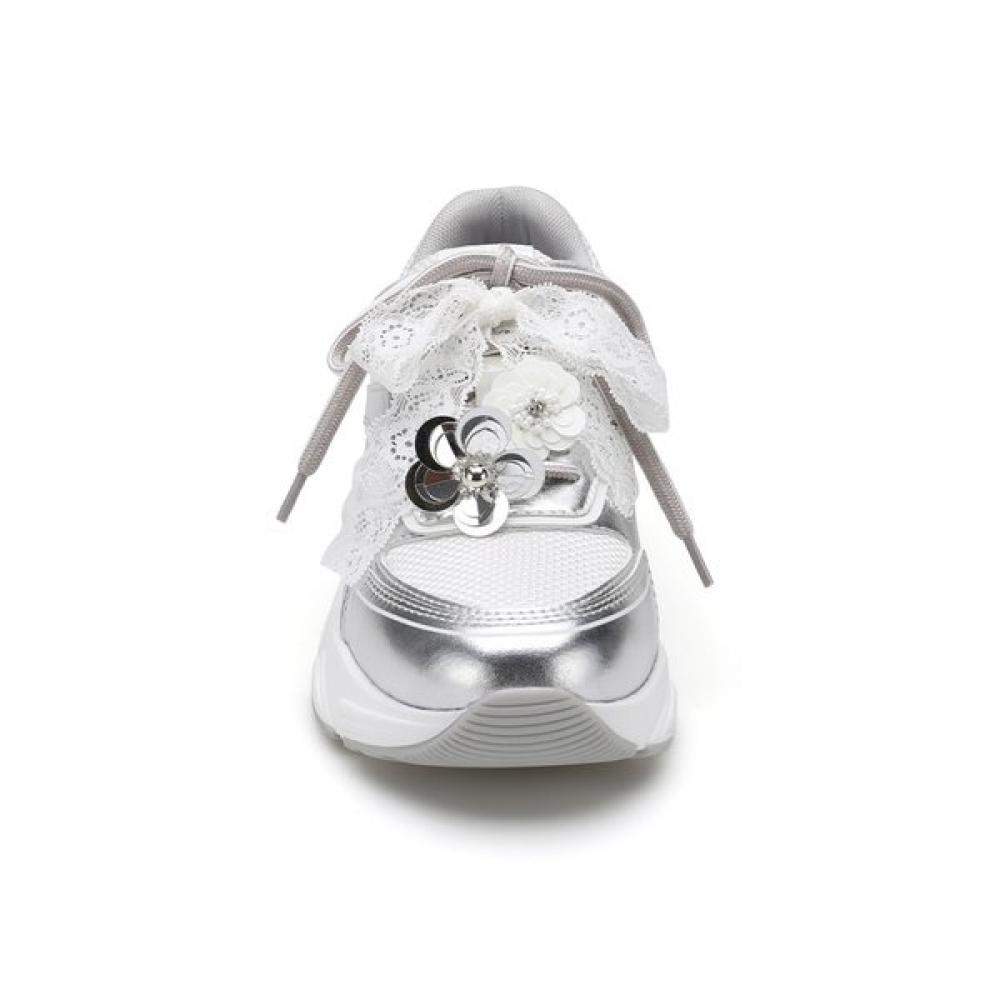 Thommcan Women S Comfort Height SneakerS White Silver New York 03 8tmny36S9S