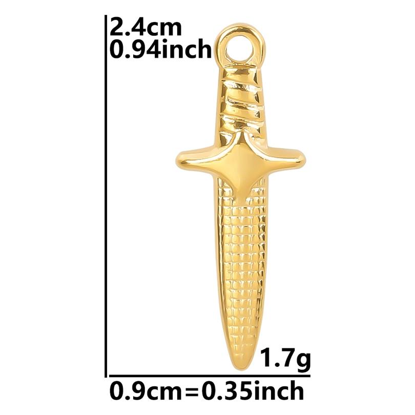 6pcs Mixed Stainless Steel Sword Charms For Jewelry Making/Materials To Make Bracelets Earrings Pendant Charm DIY Keychain Bulk