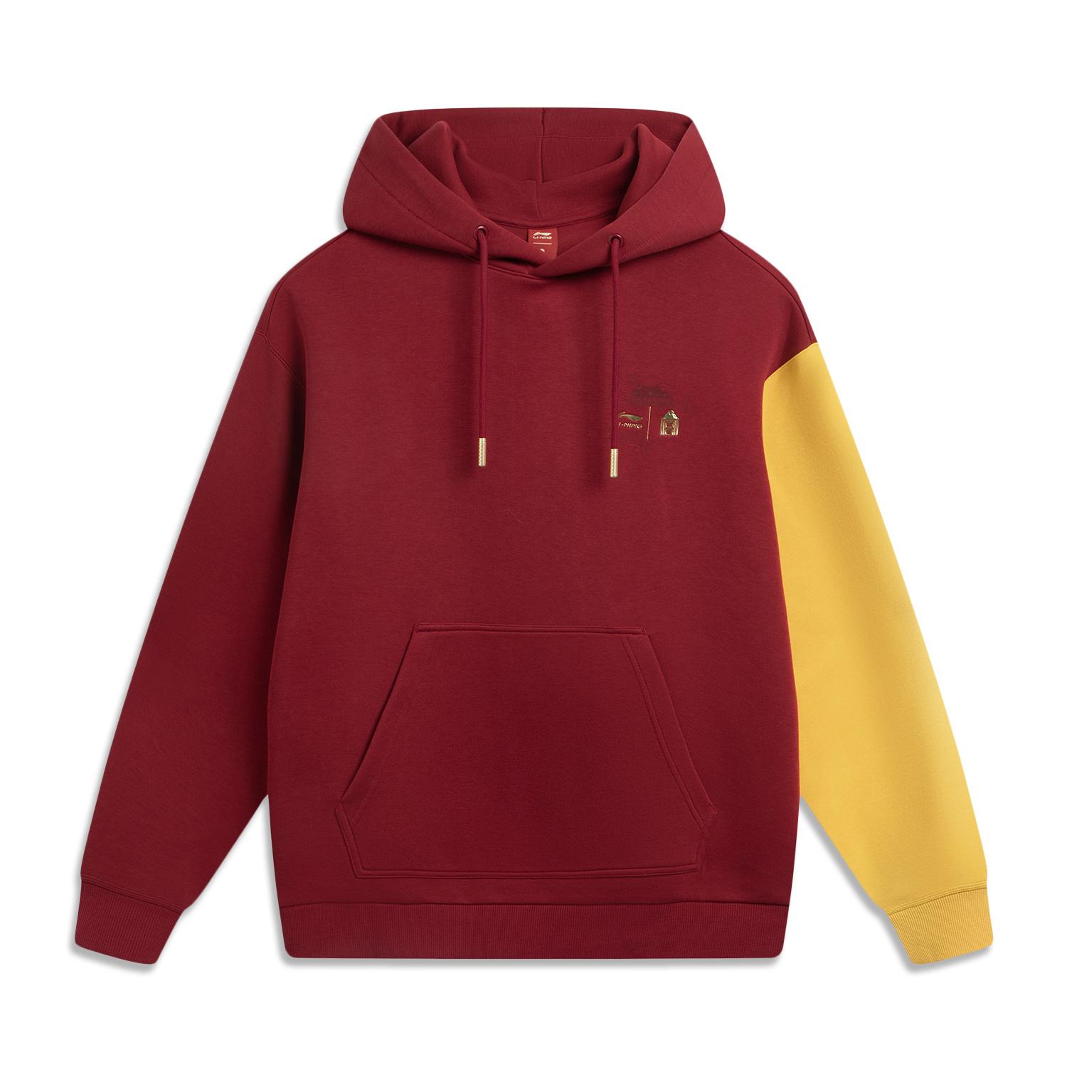 Unisex Li-Ning Forbidden City Series Pullover Hoodie Burgundy AWDVQ01-1 L