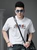 European Style 2025 Summer New Men's Letter Print Rhinestone Short-Sleeve T-Shirt Trendy Brand Half-Sleeve Top Round Neck Tee