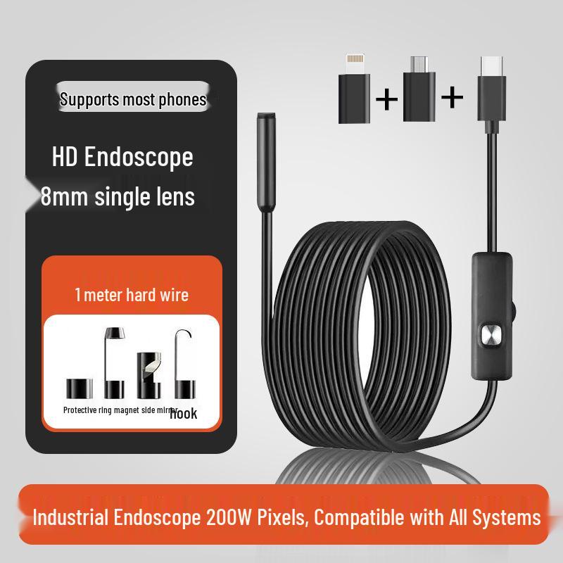 Dual-Lens HD Endoscope Camera for Auto Repair - Wide-Angle, Apple/Android Compatibility