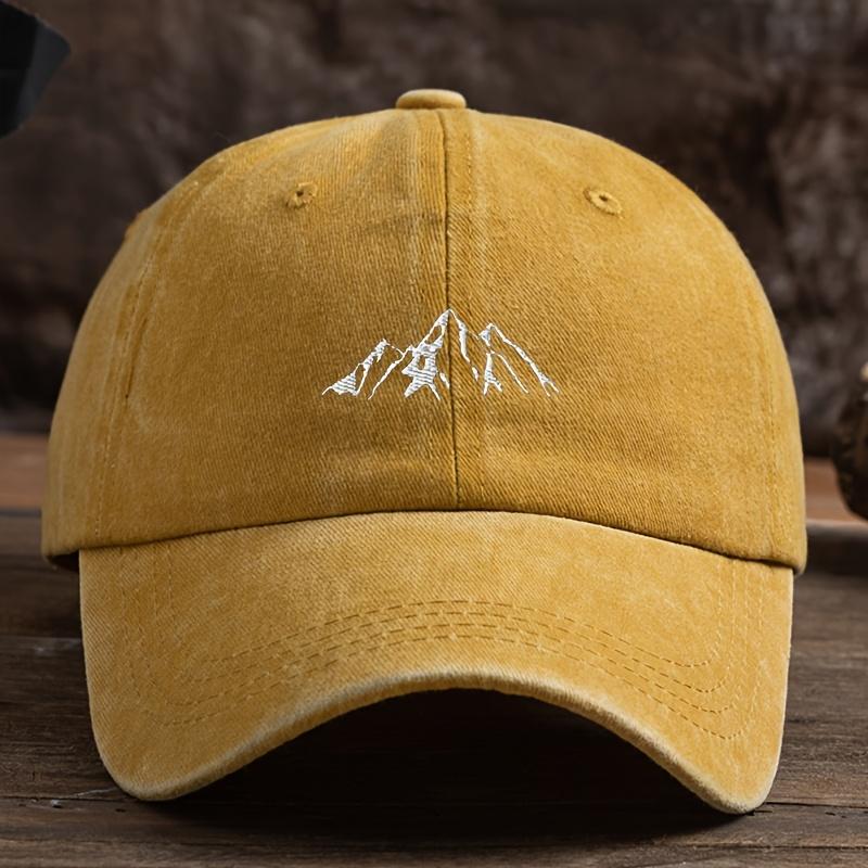 Herren-Baseballkappe, Aufdruck mit Bergspitzenmuster, Vintage, reifer und stabiler Stil, tägliche Freizeit, Outdoor