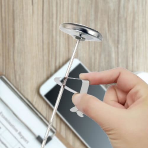 Stainless Steel Thermometer Holder, Thermometer Clip, Probe Clip Holder, BBQ Grill Temperature Probe Holder, Food-Grade Temperature Gauge Clip for Kit