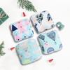Women Portable Sanitary Napkin Tampon Storage Bag Cotton Travel Makeup Storage Bag Literary Zipper Coin Purse Sundries Storage