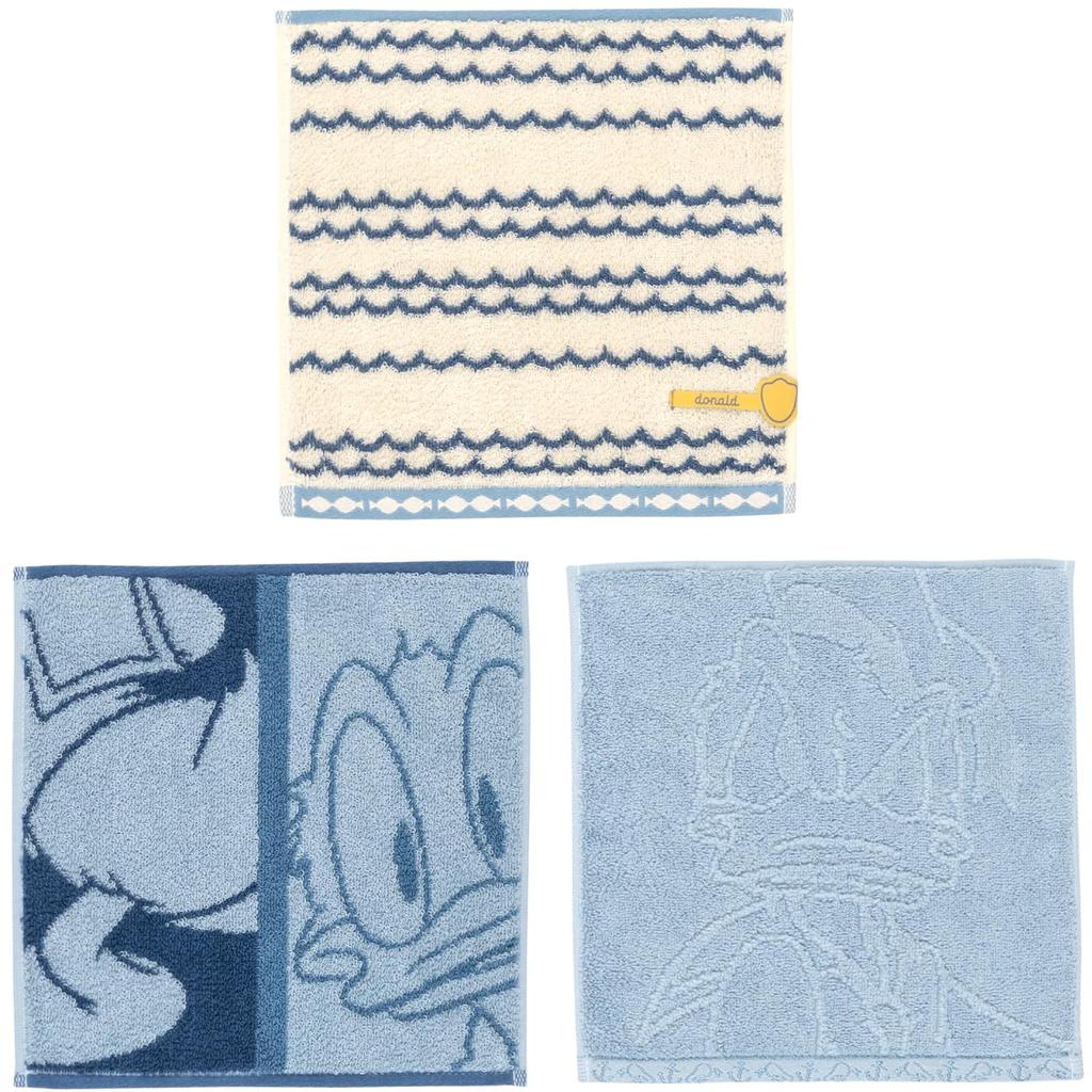 Towel Laboratory Disney Mini Donald Gift [Disney Character] #modern Towels, Duck, 3-Piece Set, Fluffy, Fast-Absorbent, 100% Cotton, Low-Peeling,