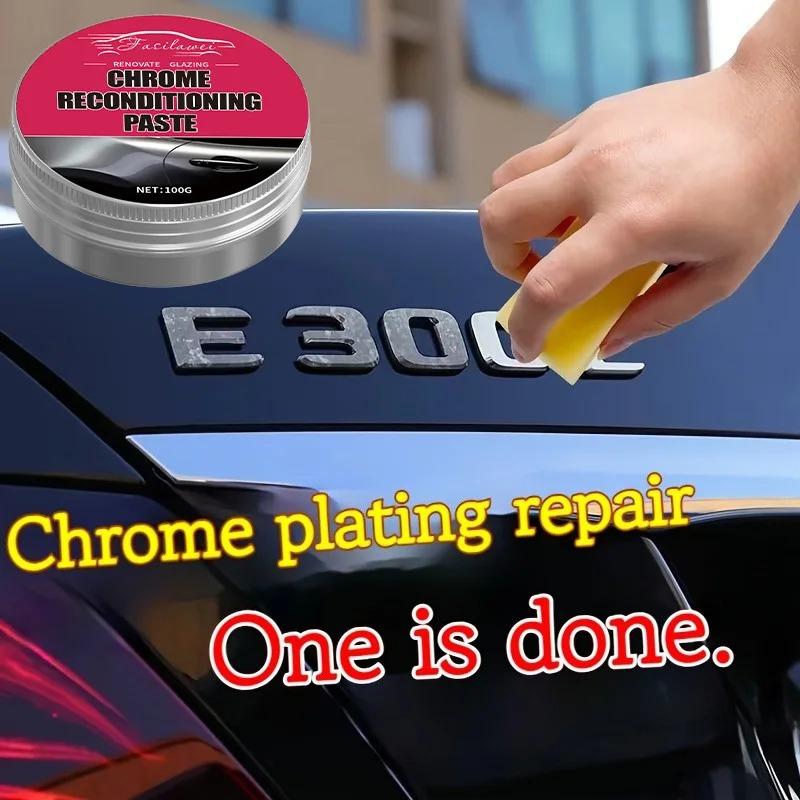 Chrome Plated Restoration Paste | Chrome Polishing Compound for Car Door Handles and Windows | Oxidation Removal Paste for Vehic