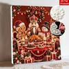 DIY Framed Pearl Painting Kit with Christmas Dinner Nutcracker Snowman Reindeer 5D Sparkling Bead Art Canvas Ready to Display Home Decor Gift Idea