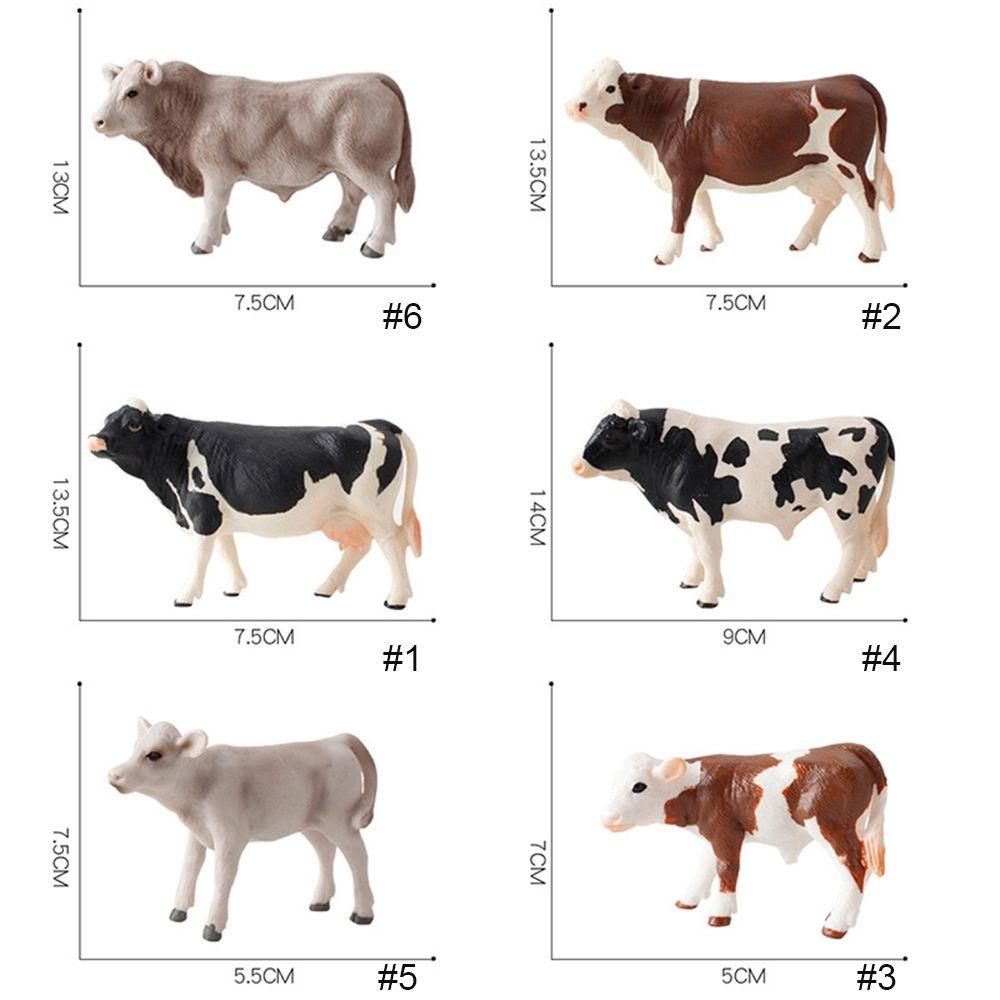 Ornaments for Children Baby Simulated Cattle Animal Figurine Cow Models Educational Toys Home Decor
