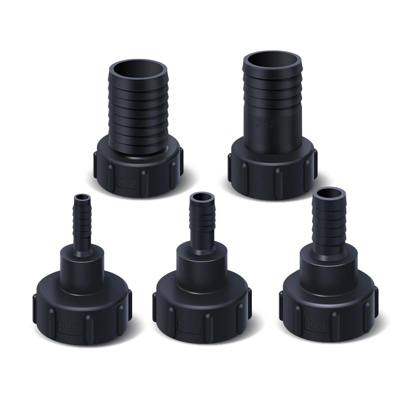 IBC Tank 1" Plastic Connector with 1/2" Hose Adapter for Square Chemical or Urea Barrels