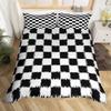 Geometric Abstract Duvet Cover Full King Checkered Bedding Set Aesthetic Checkerboard Plaid Comforter Cover for Boys Girls Teen