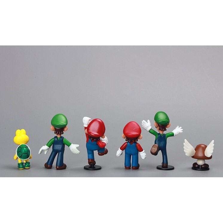 Super Mario 18-Piece Figurine Set 3-6cm Multicolor Collection (Mario, Luigi, Princess Peach, Yoshi, Toad)