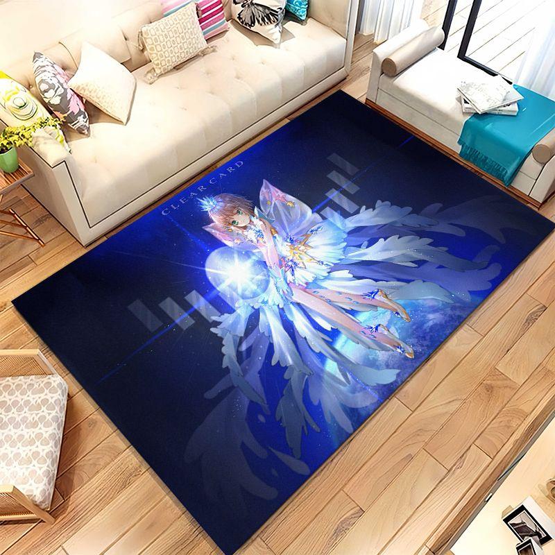 Cute Sakura Card Captor Girl Cartoon Living Room Non-Slip Area Rug Soft Carpet for Bedroom Kids Playroom Sofa,Home Decor Doormat