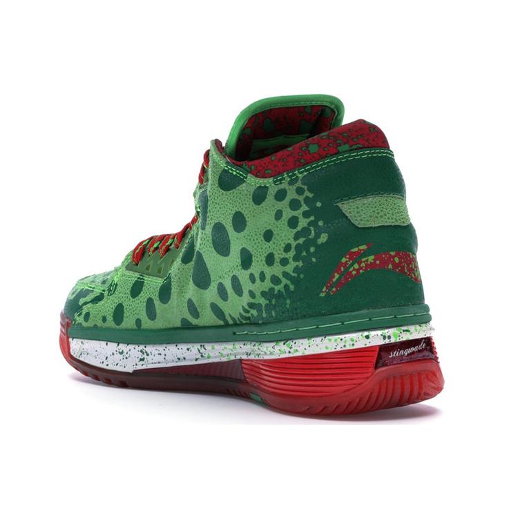 Li Ning WOW 2 Way Of Wade 2 Mid top Basketball Shoes Men's Green Red ABAH017-8