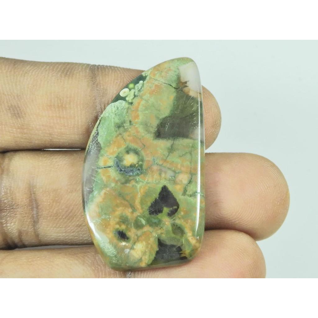 22X40X04MM Natural Rhyolite Jasper Fancy Shape Cabochon Loose Gemstone 34Cts. G-373
