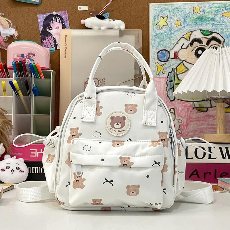 Schoolbag Multifunctional Bear Shoulder Handbag Mini Backpack Kindergarten Primary and Secondary School Girls Cute Girl Lightweight School Bag