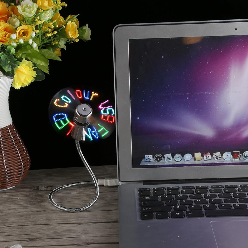 Flexible Display USB LED Fan RGB Lighting Flexible LED Display Mini Mini Display Fan Desktop