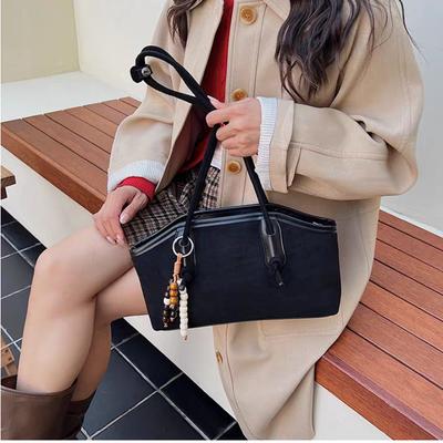 Korean-style Retro Tote Bag Fashi Hot-sell Underarm Bag Niche Design Solid Color Commuter Bag High-quality Suede Versatile Bag