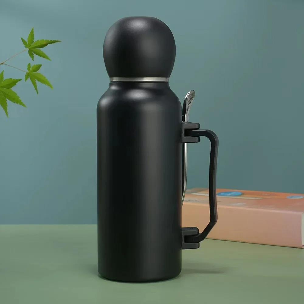 1,3L Yerba Mate Thermosflasche Edelstahl Thermobecher Tragbare Isolierflasche Camping