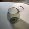 Heat-Resistant Big Belly Ball Glass Cup 400ml Creative Cute Contrasting Color Water Coffee Juice Milk Smoothie Wine Gift