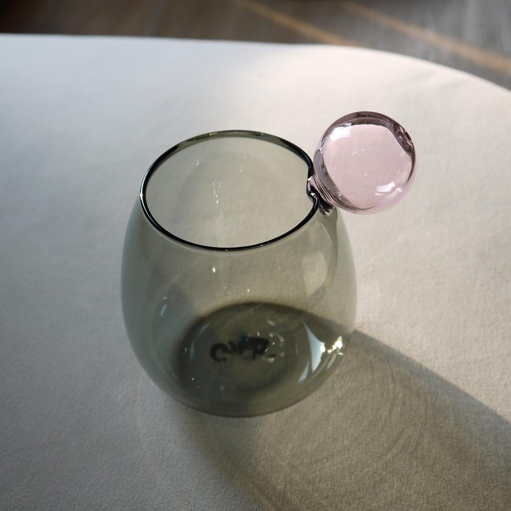 Heat-Resistant Big Belly Ball Glass Cup 400ml Creative Cute Contrasting Color Water Coffee Juice Milk Smoothie Wine Gift
