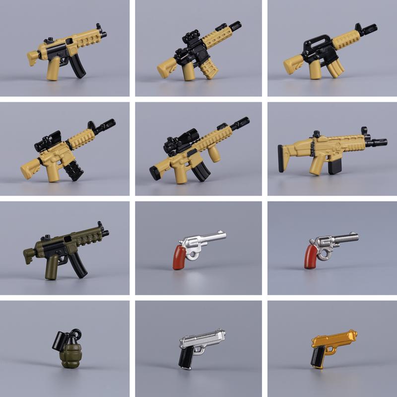 WW II Army Figures Accessory Parts Brick Playset WW2 Soldiers Army Warrior SWAT Police SWAT Machine Gun Scale Ratio Model Block Bricks Toys Playsetss