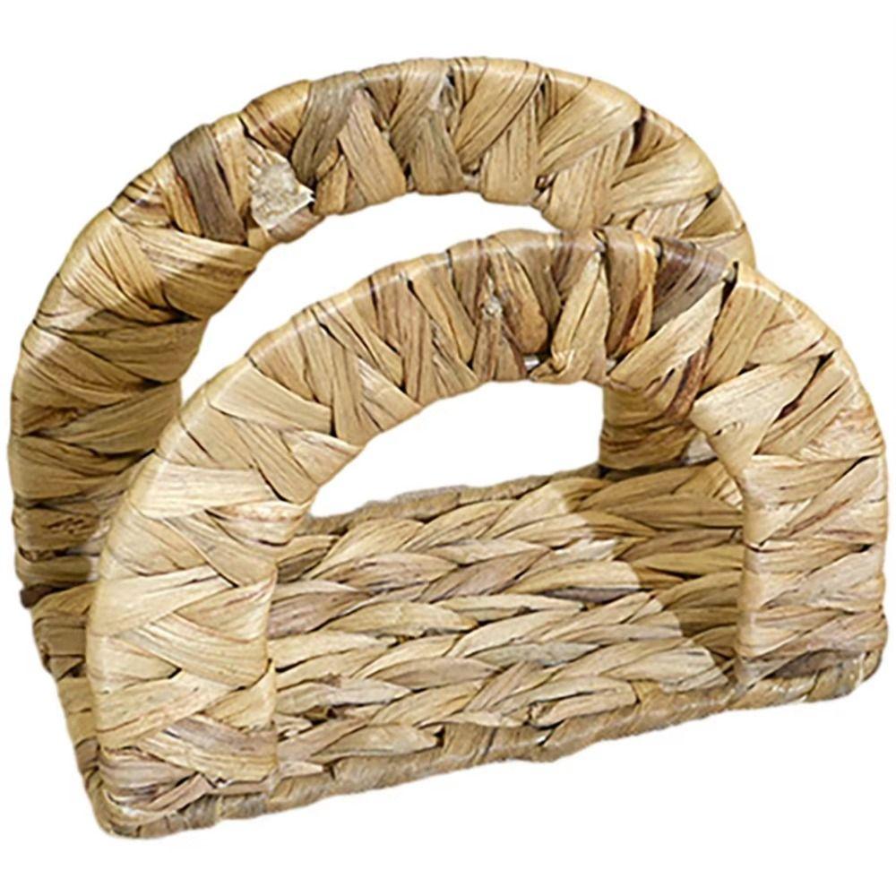 Decorative Straw Tissue Dispenser Handmade Desktop Napkin Organizer Woven Napkin Holder  Family