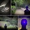 DARKBEAM USB Rechargeable LED Headlamp, COB White & Red Light, Hard Hat Light, Waterproof, 4 Modes, 90° Swivel, for Camping Fishing Work Outdoor