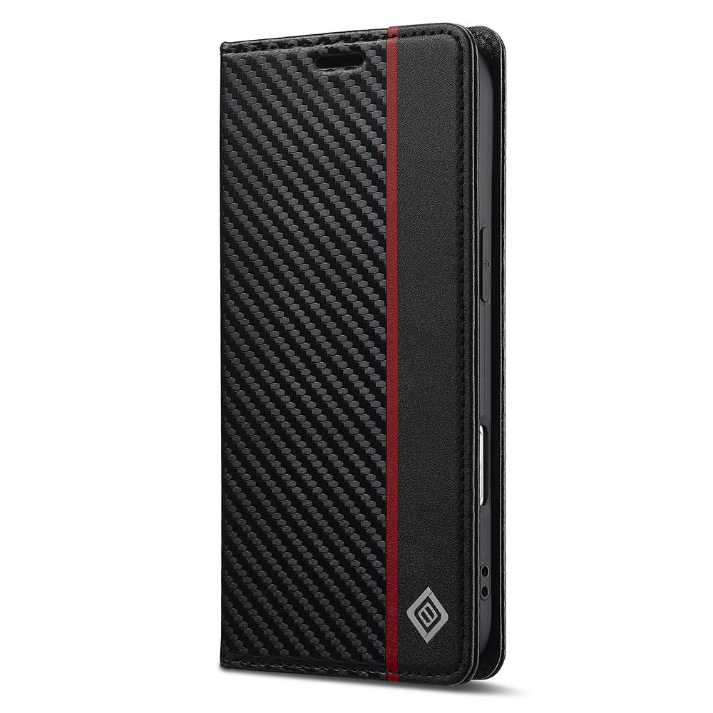 LC.IMEEKE For iPhone Air Wallet Case Carbon Fiber Texture Leather Phone Cover
