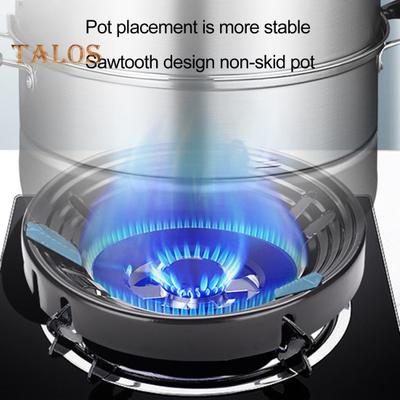 Anello Wok per stufa a gas Smalto resistente al calore Risparmio energetico Coperchio per stufa a gas rotondo antivento Pan Wok Rack di stoccaggio Supporto per supporto Accessori